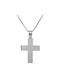 Men's White Gold Cross 14K with Chain