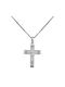 Men's White Gold Cross 14K with the Crucified with Chain