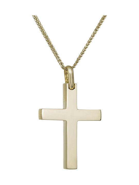 Herren Gold Kreuz 14K mit Kette