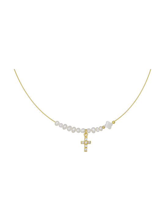 Cross from Gold Plated Silver with Chain