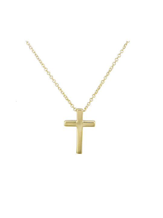 Damen Gold Kreuz 14K mit Kette