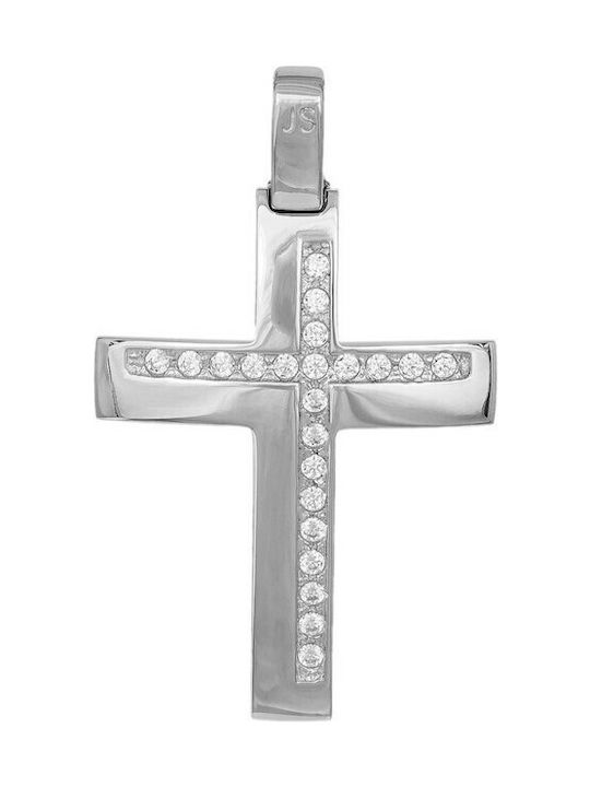 Damen Weißgold Kreuz 14K