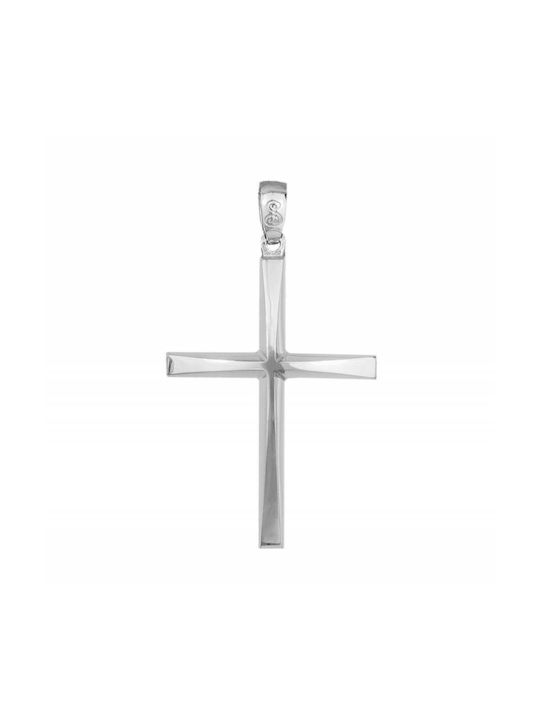 Men's White Gold Cross 14K