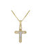 Men's Gold Cross 14K with the Crucified with Chain