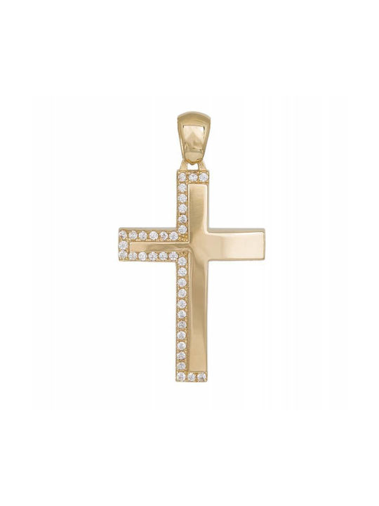 Damen Gold Kreuz 14K Beidseitig