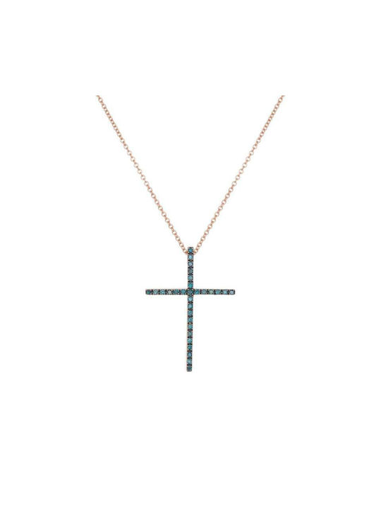 Women's Rose Gold Cross 18K with Chain