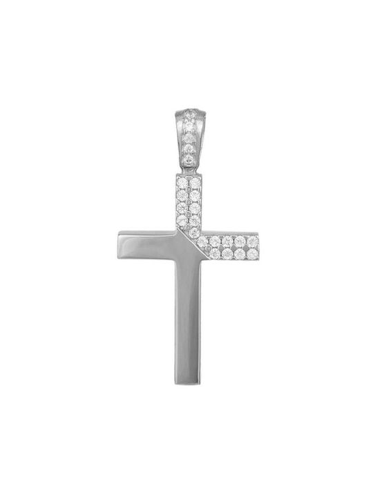 Damen Weißgold Kreuz 14K