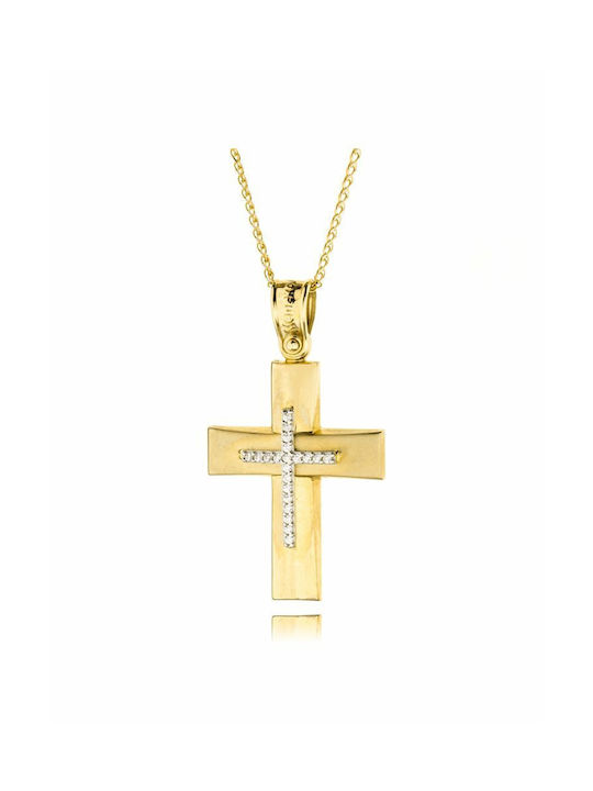 Gold Kreuz 14K mit Kette