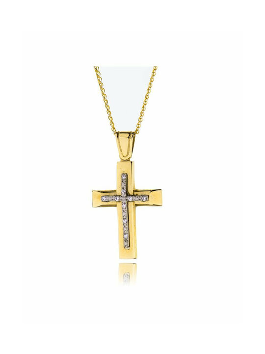 Gold Kreuz 14K mit Kette