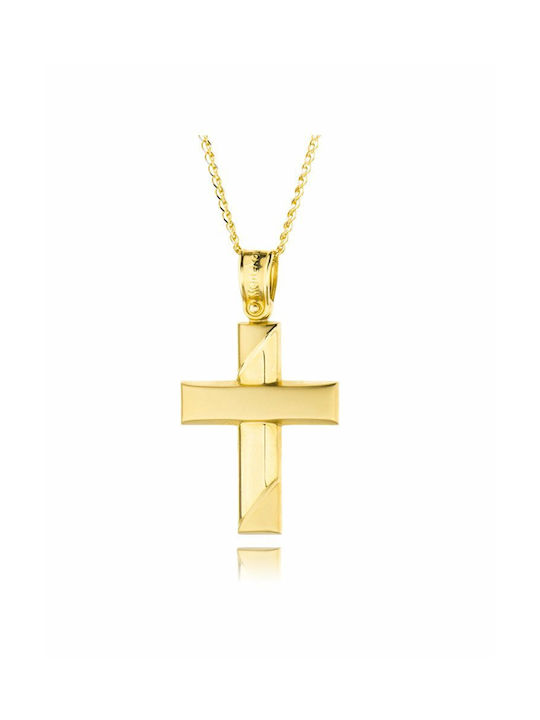 Gold Kreuz 14K mit Kette