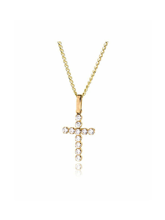 Gold Kreuz 14K mit Kette