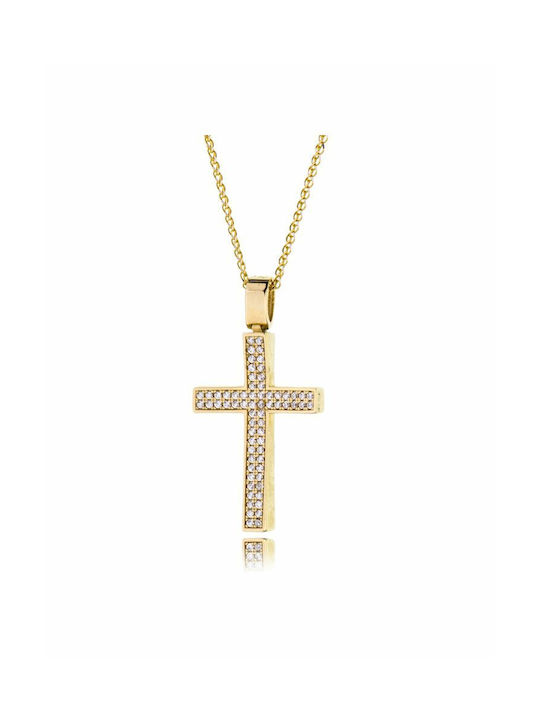 Gold Kreuz 14K mit Kette