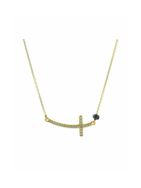 Cross from Gold Plated Silver with Chain