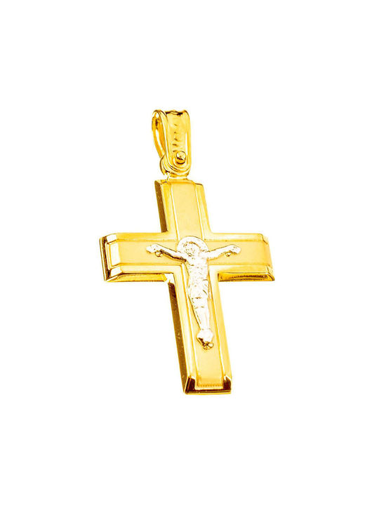 Herren Gold Kreuz 14K mit dem Gekreuzigten