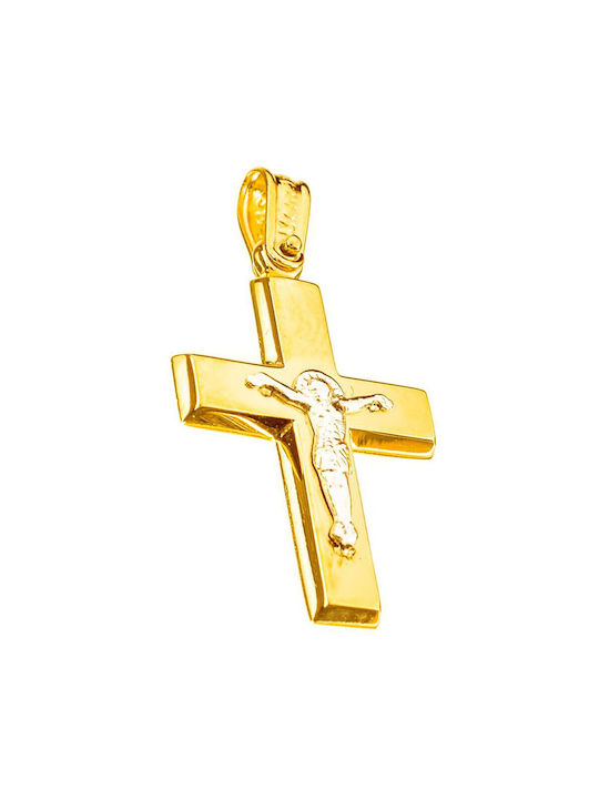 Herren Gold Kreuz 14K mit dem Gekreuzigten