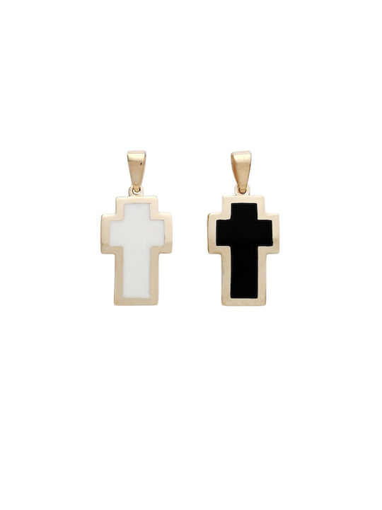 Gold Kreuz 14K Beidseitig