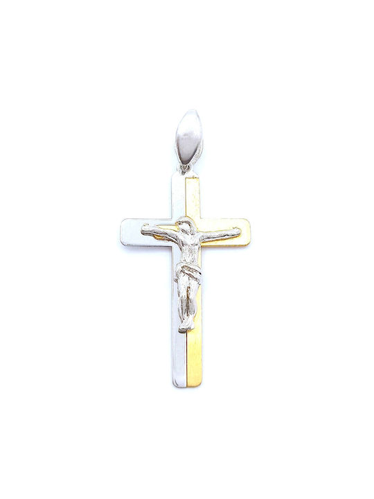 PS Silver Cross with the Crucified from Gold Plated Silver