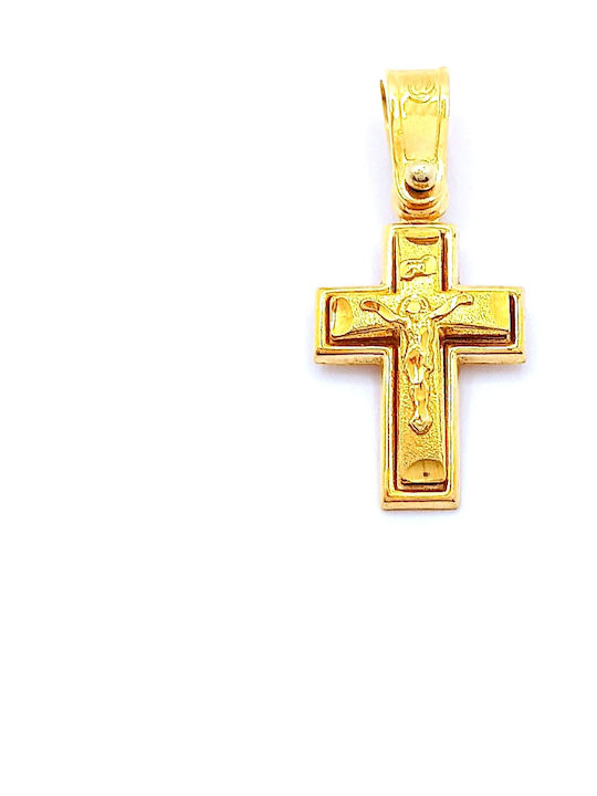 PS Silver Gold Kreuz 14K mit dem Gekreuzigten