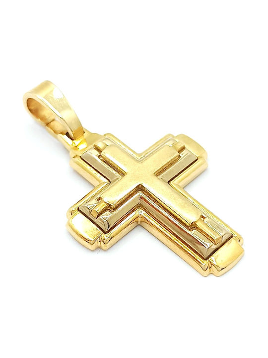 PS Silver Gold Kreuz 14K