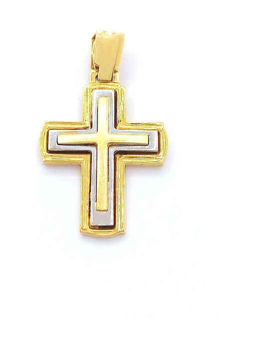 PS Silver Gold Cross 14K