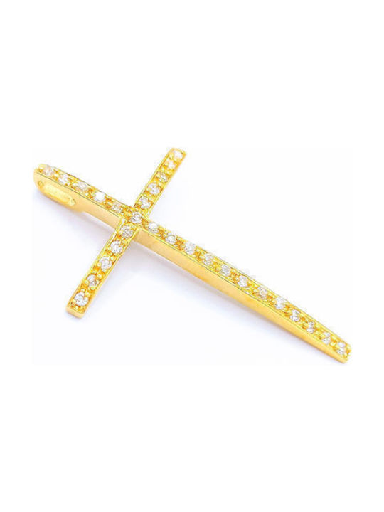 PS Silver Gold Kreuz 14K