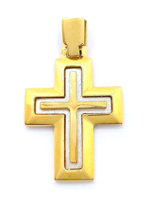 PS Silver Gold Kreuz 14K