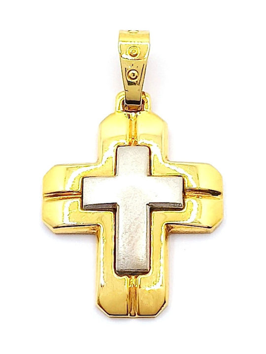 PS Silver Gold Kreuz 14K