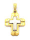 PS Silver Gold Cross 14K