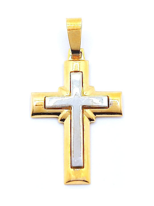 PS Silver Gold Kreuz 14K