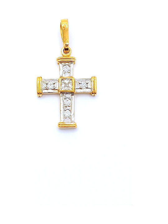 PS Silver Gold Cross 14K