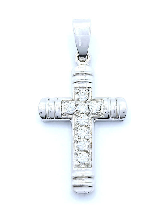 PS Silver White Gold Cross 14K