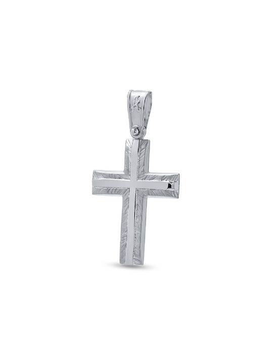 Anorado Men's White Gold Cross 14K