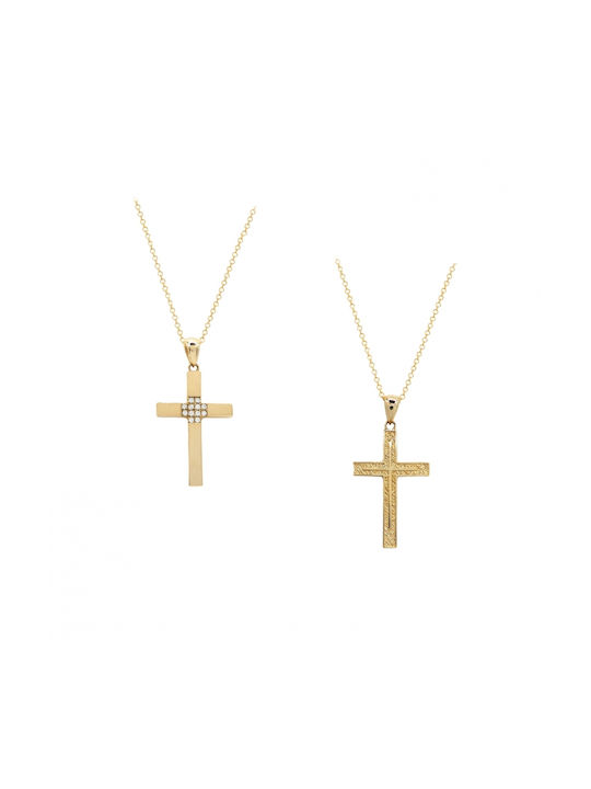 Art d or Gold Cross 14K Double Sided with Chain