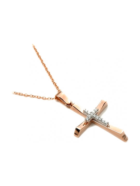 Art d or Women's Rose Gold Cross 14K with Chain