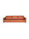 Vier Sitzer Sofa Echtes Leder Braun 218x84cm