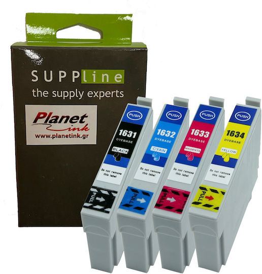 Planetink Pachet de cartușe de cerneală compatibile și recondiționate pentru imprimante InkJet Epson 16XL T1636 60ml Multi (culoare) / Negru 4buc
