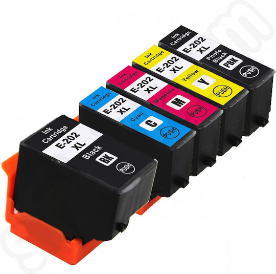 Paket Kompatibler Tinten für InkJet Drucker Epson 800 Seiten Mehrere Farben / Schwarz 5 Stück