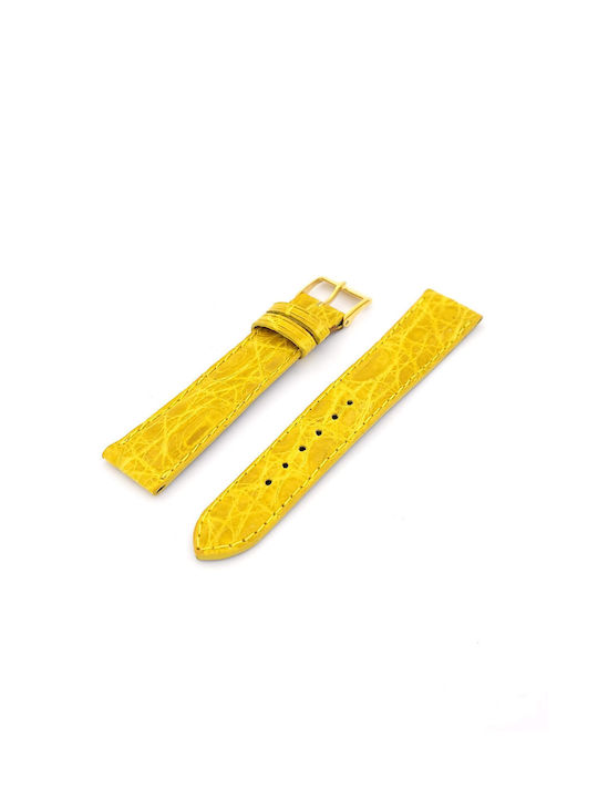 Leather Strap Yellow 18mm