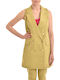 Double Breasted Sleeveless Striped Gilet-green/fuchsia Κίτρινο Γυναικείο Γιλέκο