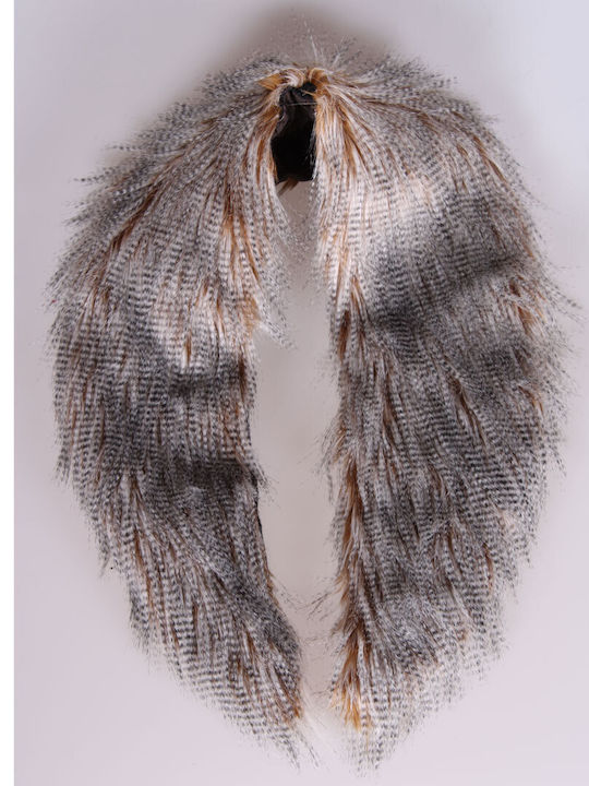 Γιακάς Women's Fur Scarf Gray