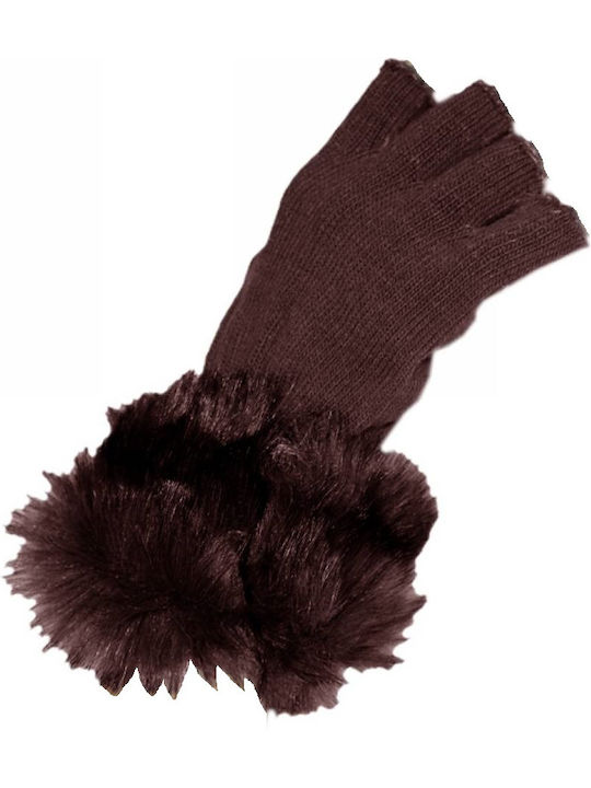 Women's Knitted Gloves Brown