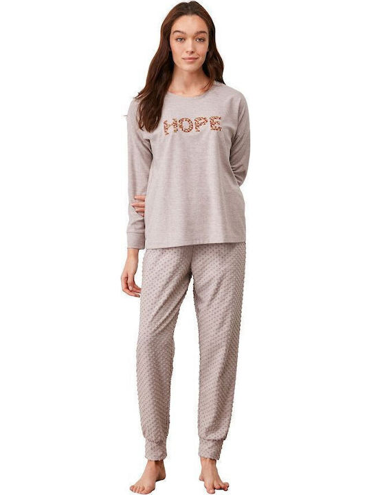 Catherine's Winter Damen Pyjama-Set Beige