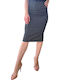 Remix Lurex Midi Rock in Gray Farbe