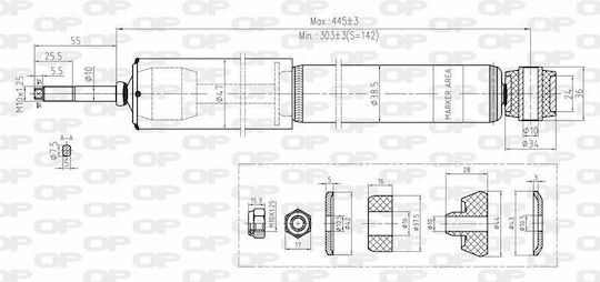 Open Parts Сет амортисьори 1бр за Opel Корса