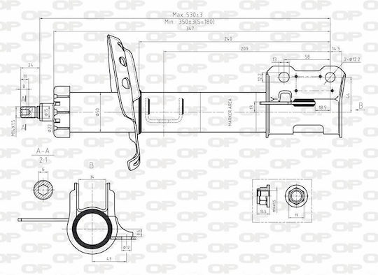 Open Parts Αμορτισέρ 1τμχ για Opel Astra / Zafira