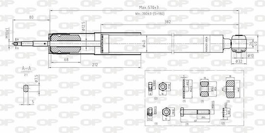 Open Parts Αμορτισέρ 1τμχ για Mercedes-Benz C Class