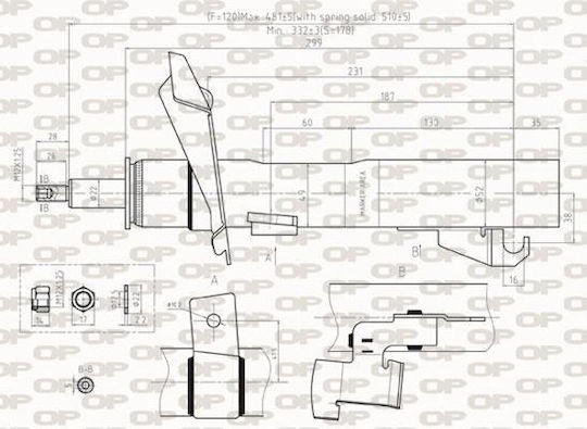 Open Parts Set Amortizoare 1buc pentru Mazda 3