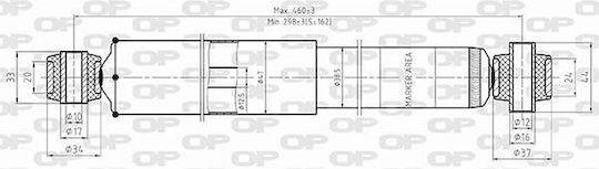 Open Parts Set Amortizoare 4buc pentru Fiat Panda