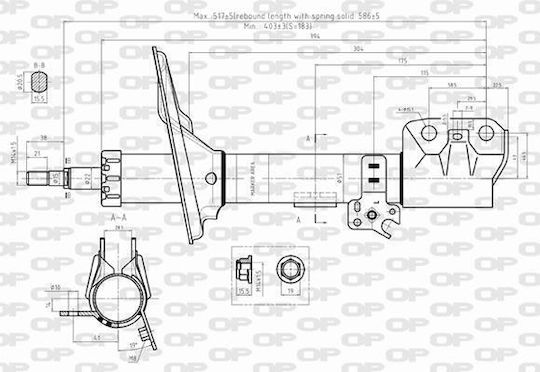 Open Parts Set Amortizoare 1buc pentru Toyota RAV 4