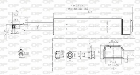 Open Parts Αμορτισέρ 1τμχ για Peugeot 106 Citroen Saxo